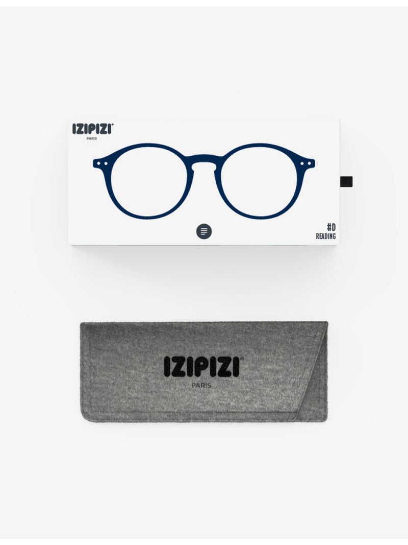 Izipizi #D navy reading glasses round frame - British product