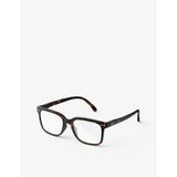 Izipizi square-framed blue tortoise reading glasses - British product