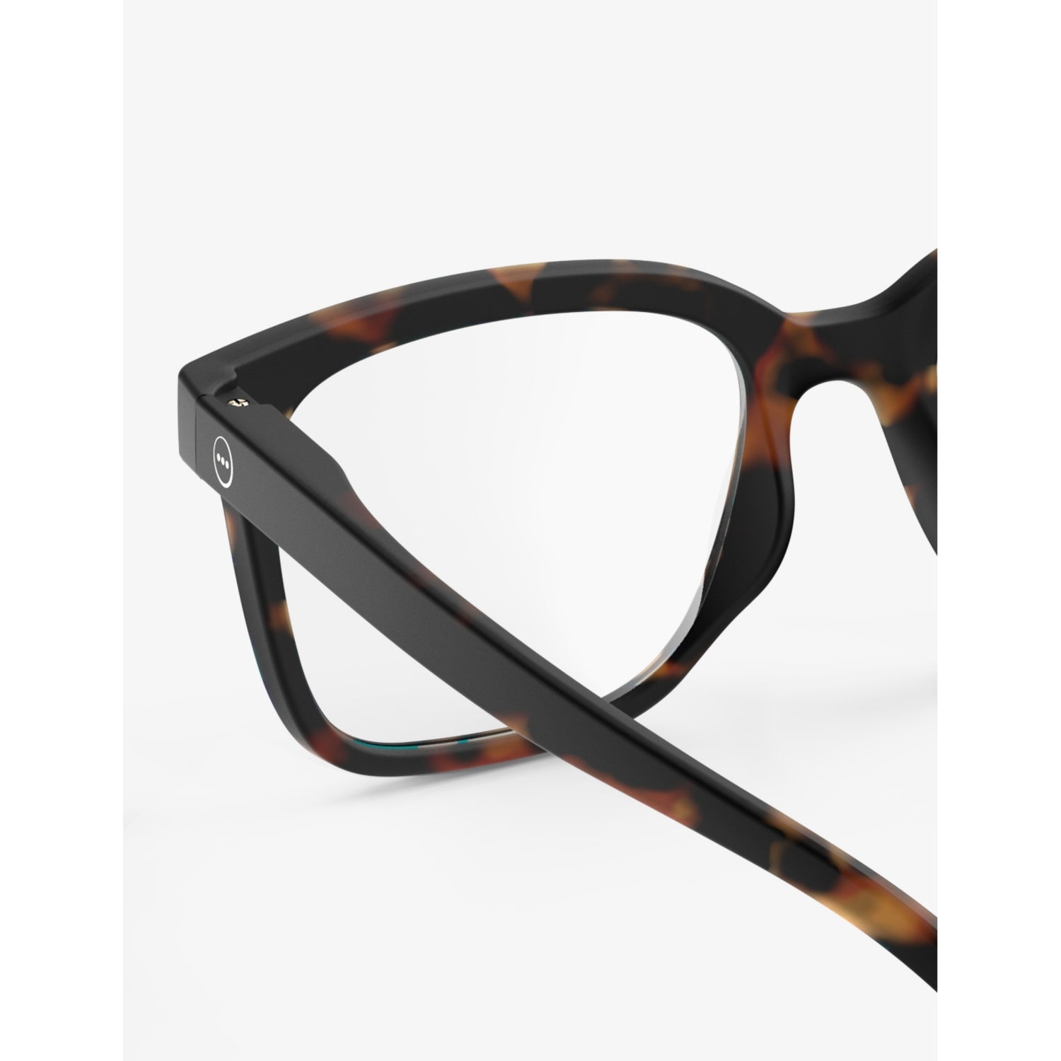 Izipizi square-framed blue tortoise reading glasses - British product