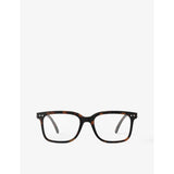#L square-framed blue tortoise reading glasses - Blue Tortoise - +1