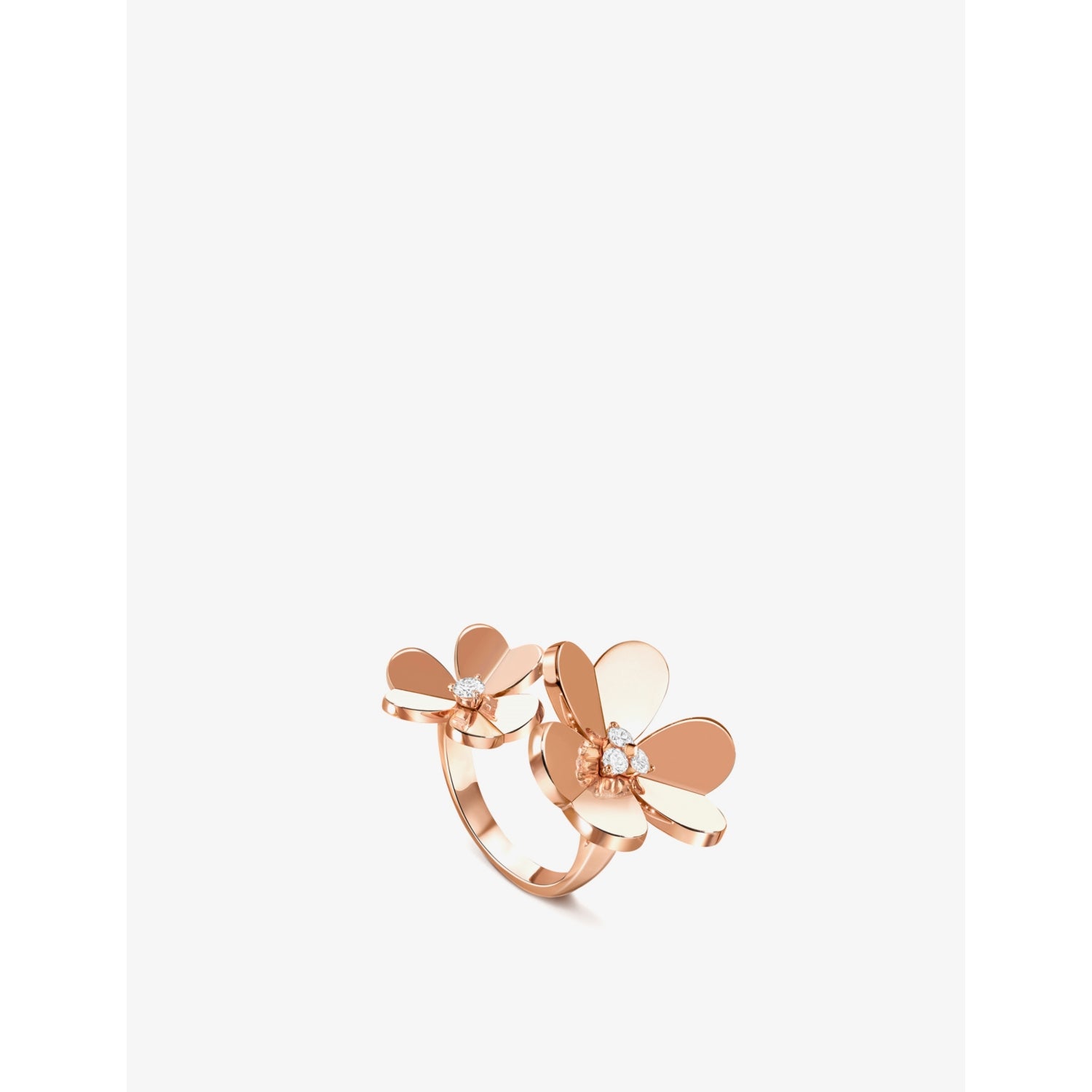 Frivole Between the Finger 18ct Rose-Gold and 0.24ct Round-Cut Diamond Ring - K