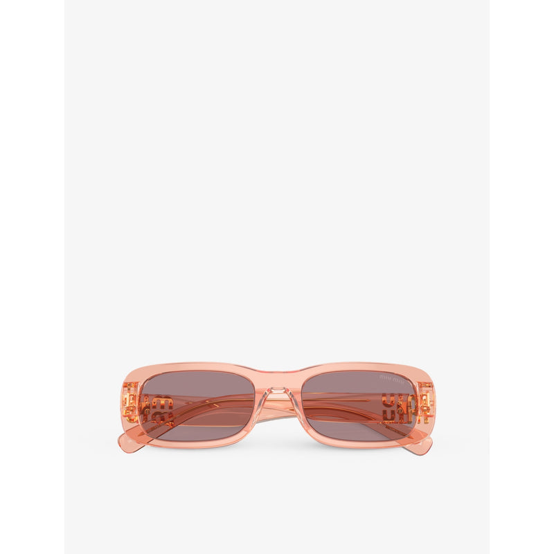 Miu Miu MU 08ZS oval-frame acetate sunglasses (British brand)