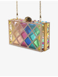 Kurt Geiger London acrylic clutch bag crystal embellishment - British product