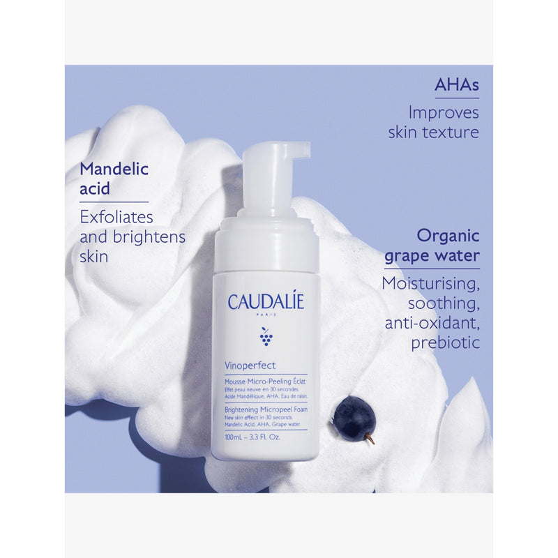 Caudalie Vinoperfect brightening micropeel foam 100ml (British brand)
