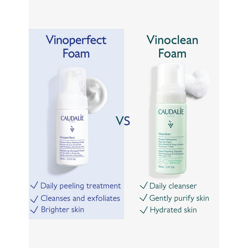 Caudalie Vinoperfect brightening micropeel foam 100ml (British brand)