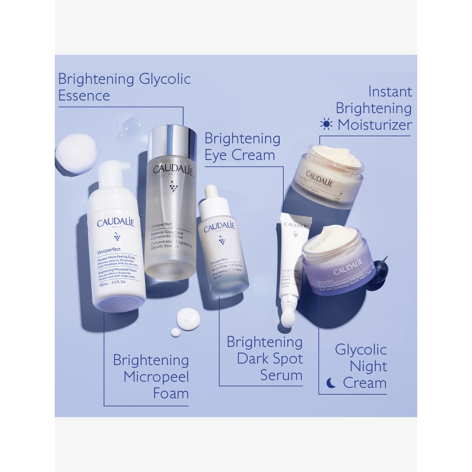 Caudalie Vinoperfect brightening micropeel foam 100ml (British brand)