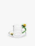 Ichendorf snail design glass coffee cup and saucer set 7cm - British product