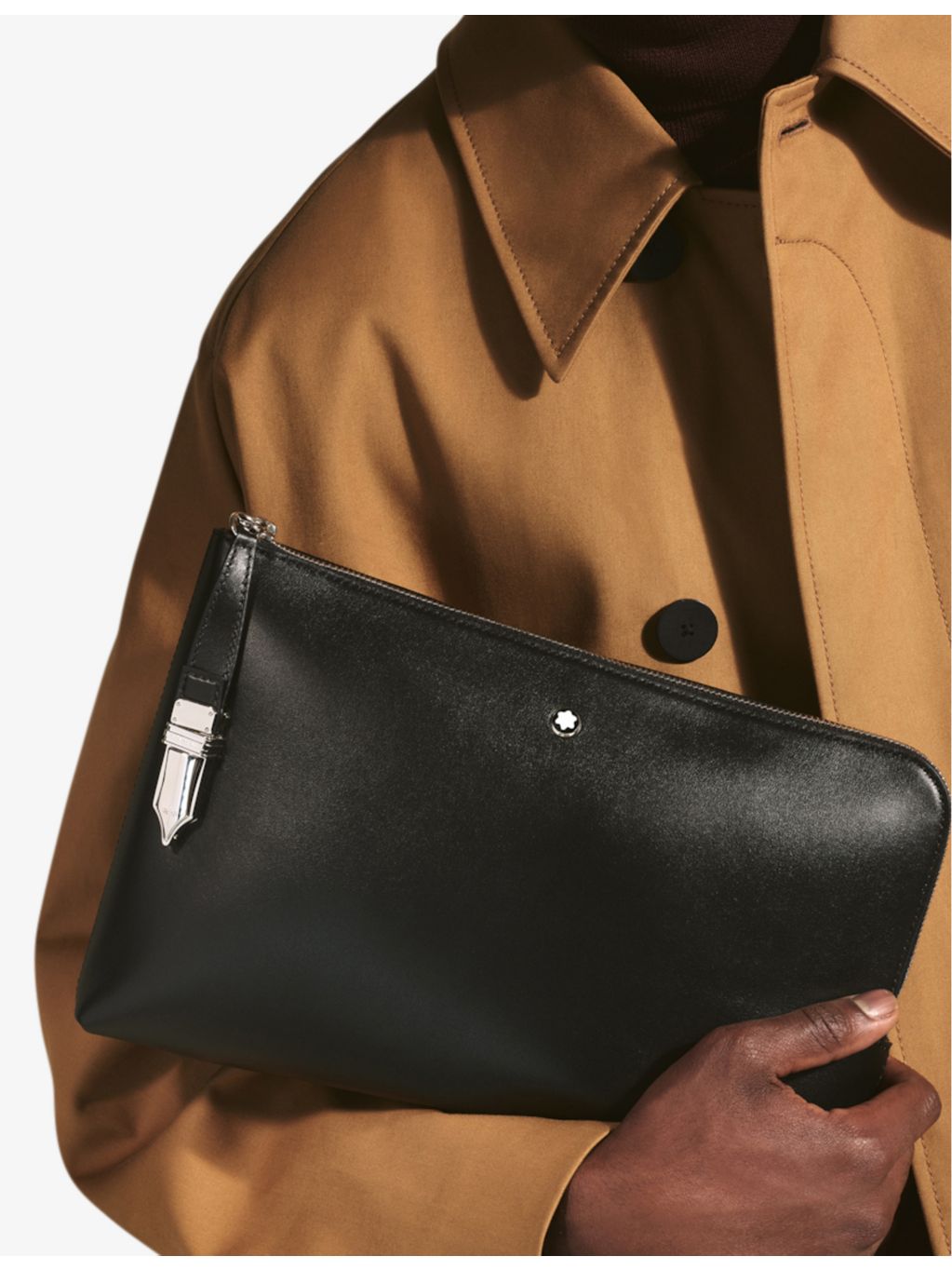 Montblanc soft brand-plaque leather pouch, UK version