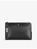 Montblanc soft brand-plaque leather pouch, UK version