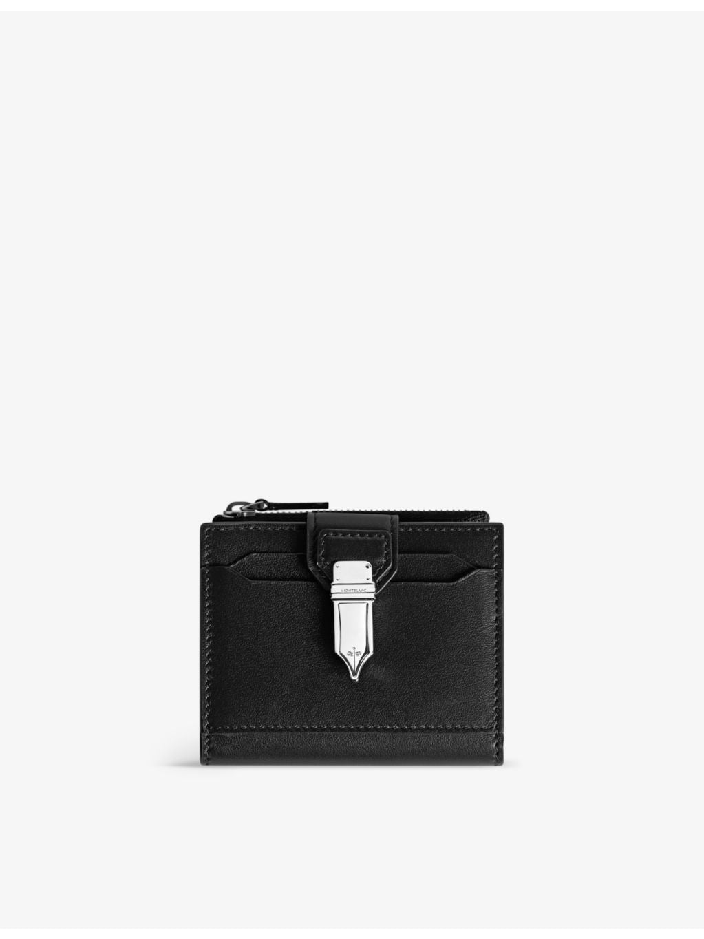 Montblanc mini leather wallet with money clip and card slots (British brand)
