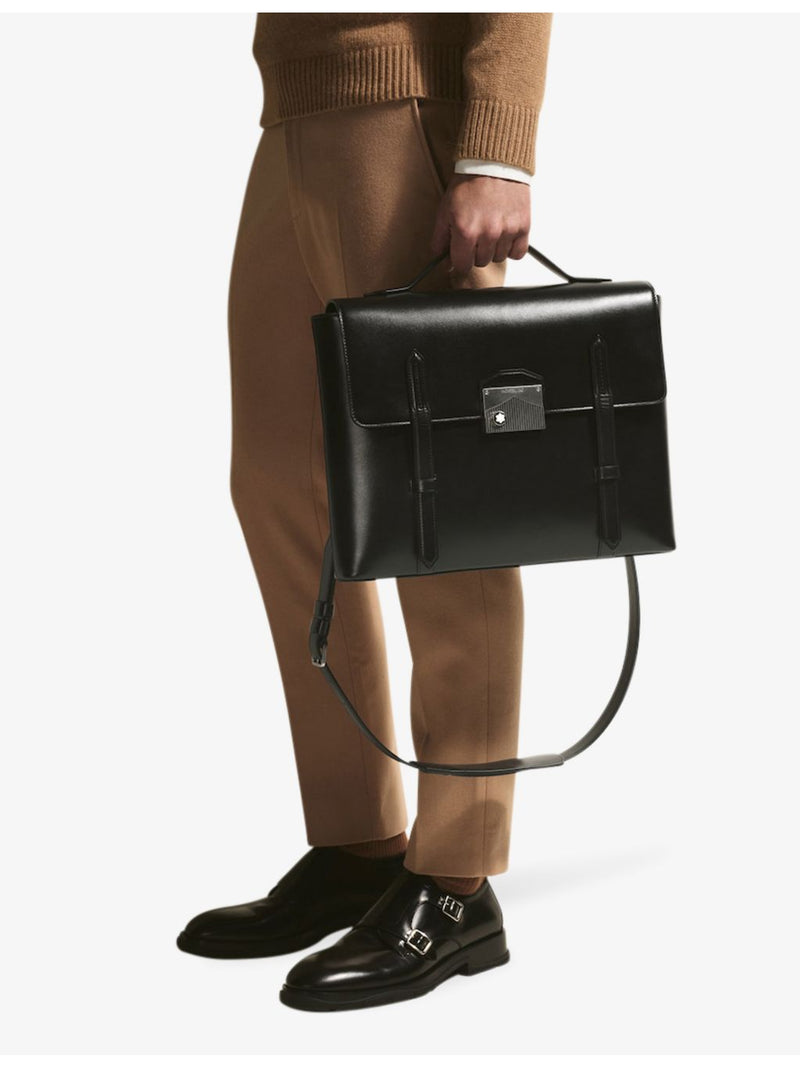 Montblanc leather briefcase with logo plaque, imported from the UK