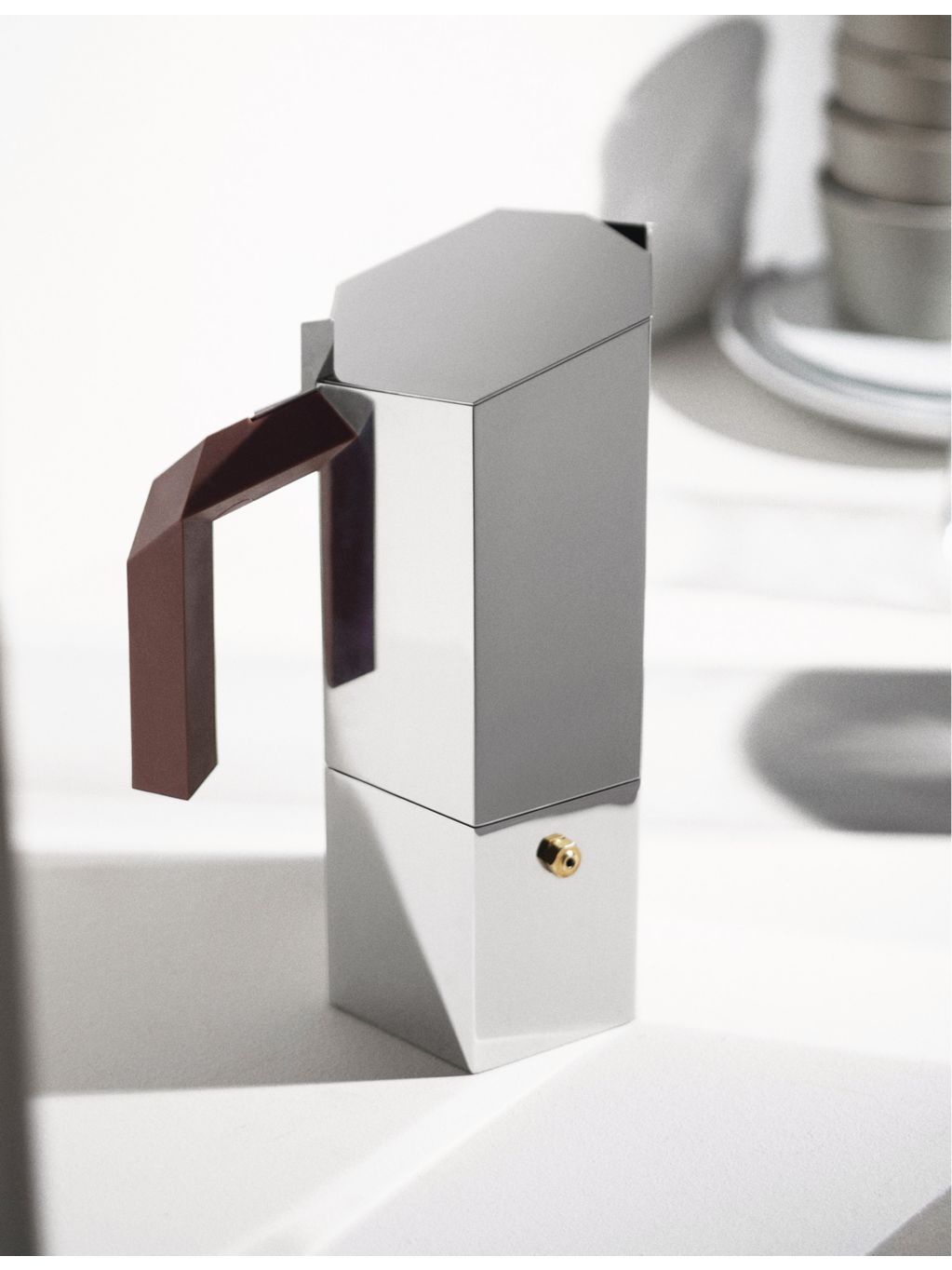 Alessi 6-cup stainless steel espresso maker - British product