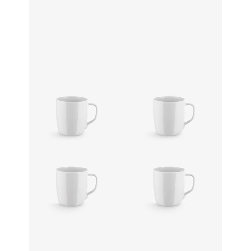 Alessi Itsumo porcelain mug set of four 8.9cm, imported from the UK