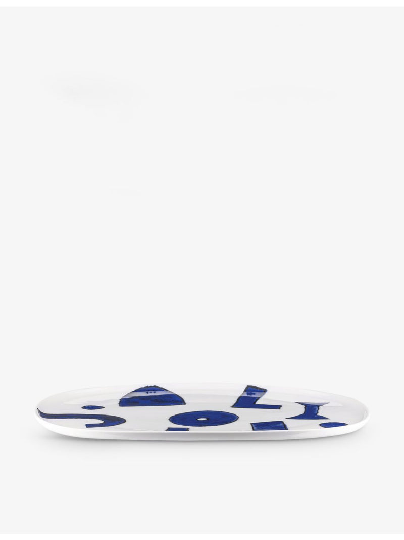 Alessi Itsumo Yunoki oval porcelain serving plate 36cm - British product