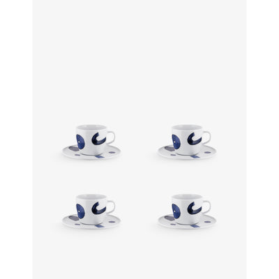 selfridges Alessi Itsumo Yunoki Porcelain Coffee Cup and Saucer Set of 4- Buy online at McGrocer