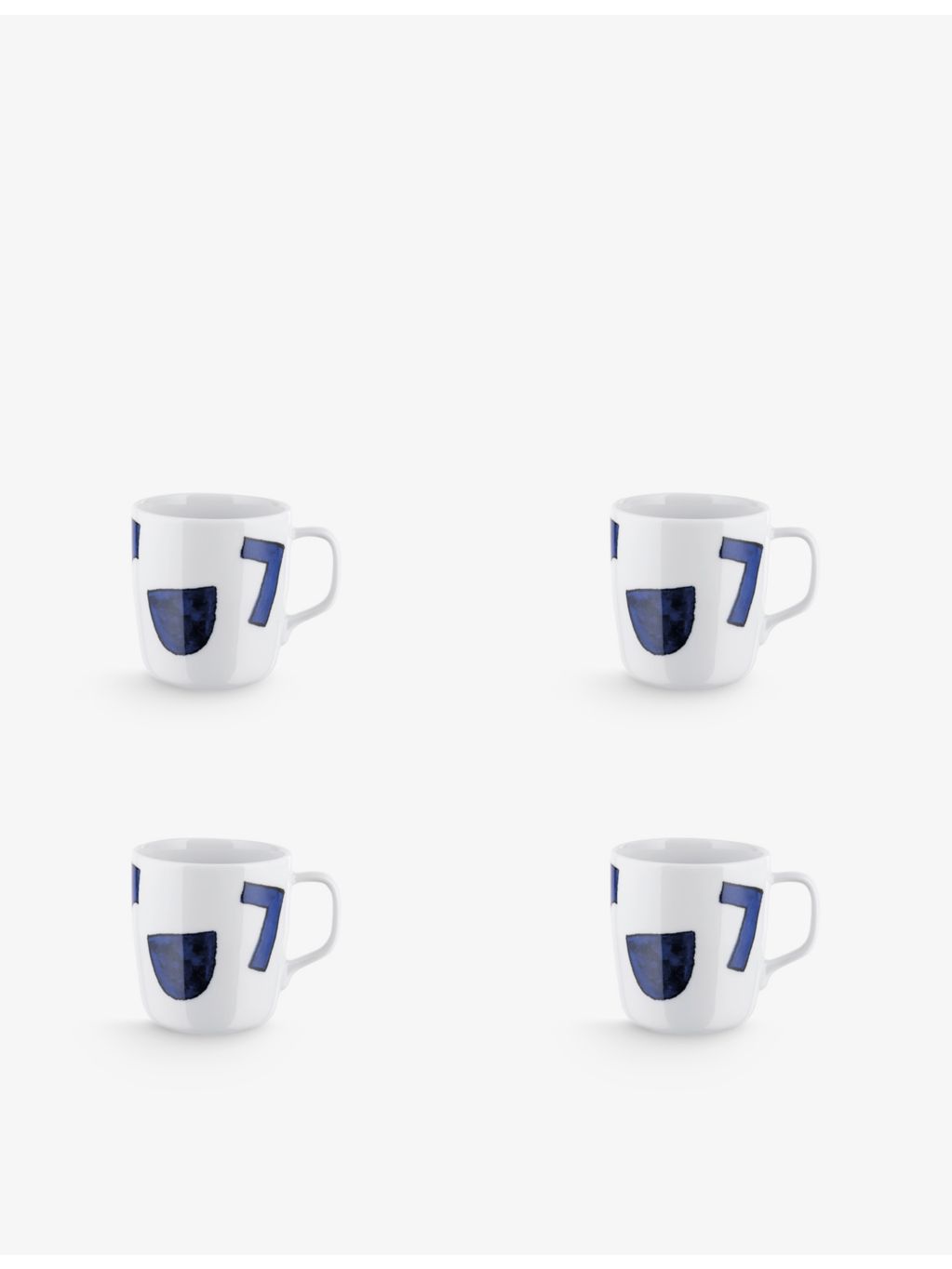Alessi Itsumo porcelain mugs set of four, 8.9cm, imported from the UK