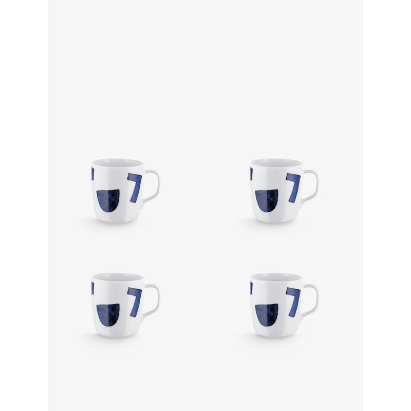 Alessi Itsumo porcelain mugs set of four, 8.9cm, imported from the UK