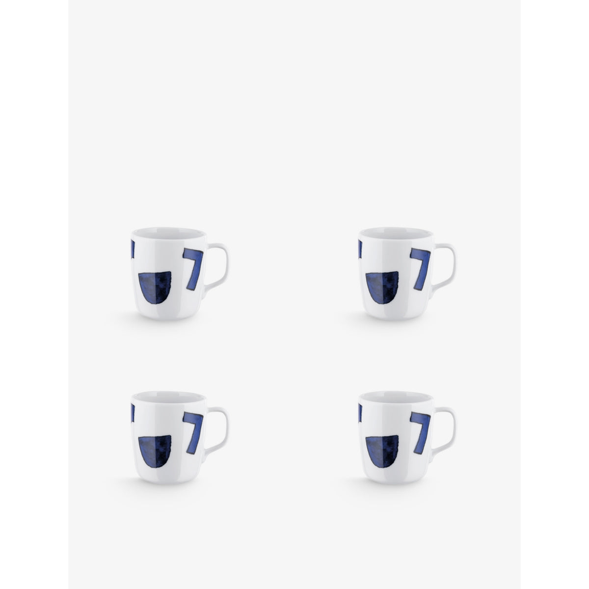 Alessi Itsumo porcelain mugs set of four, 8.9cm, imported from the UK