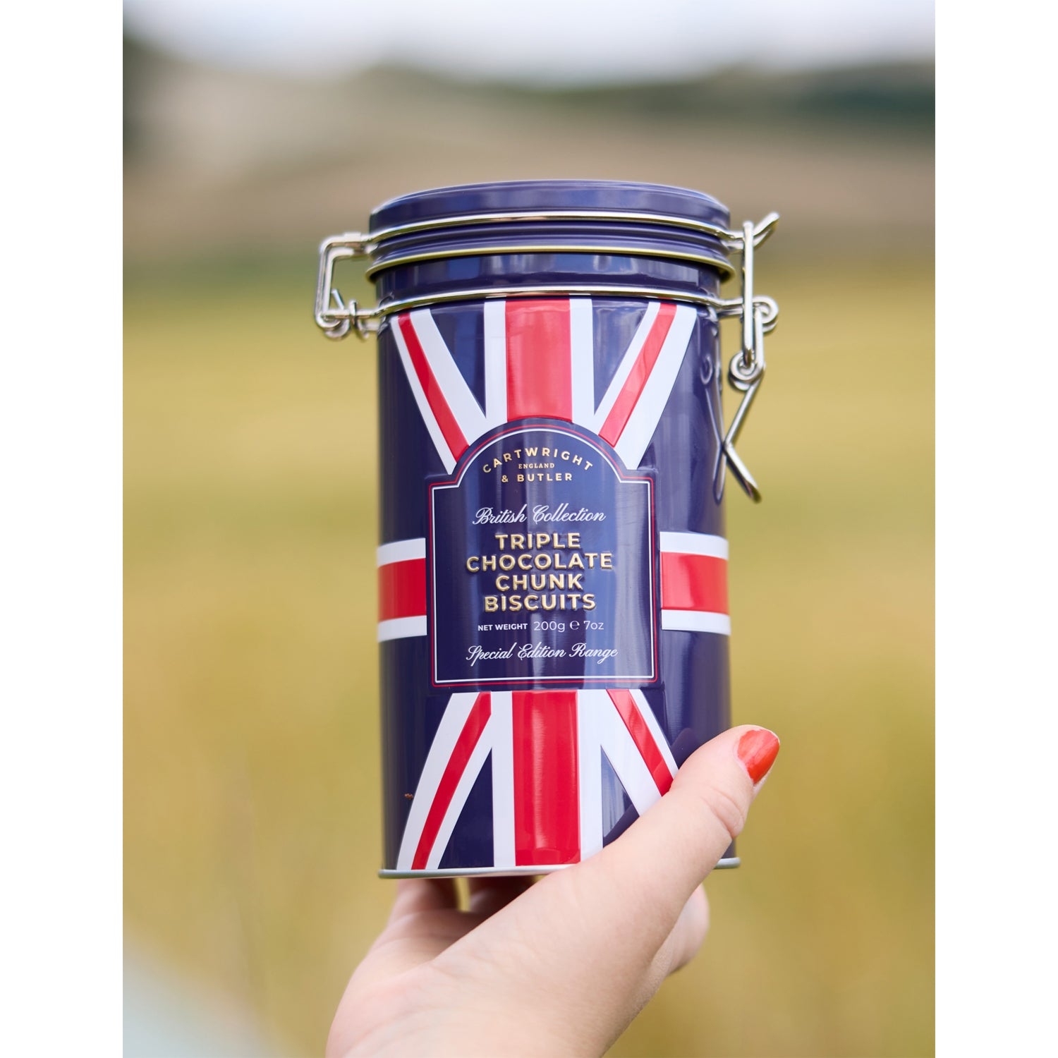 Cartwright & Butler triple chocolate chunk biscuit tin 200g, UK version