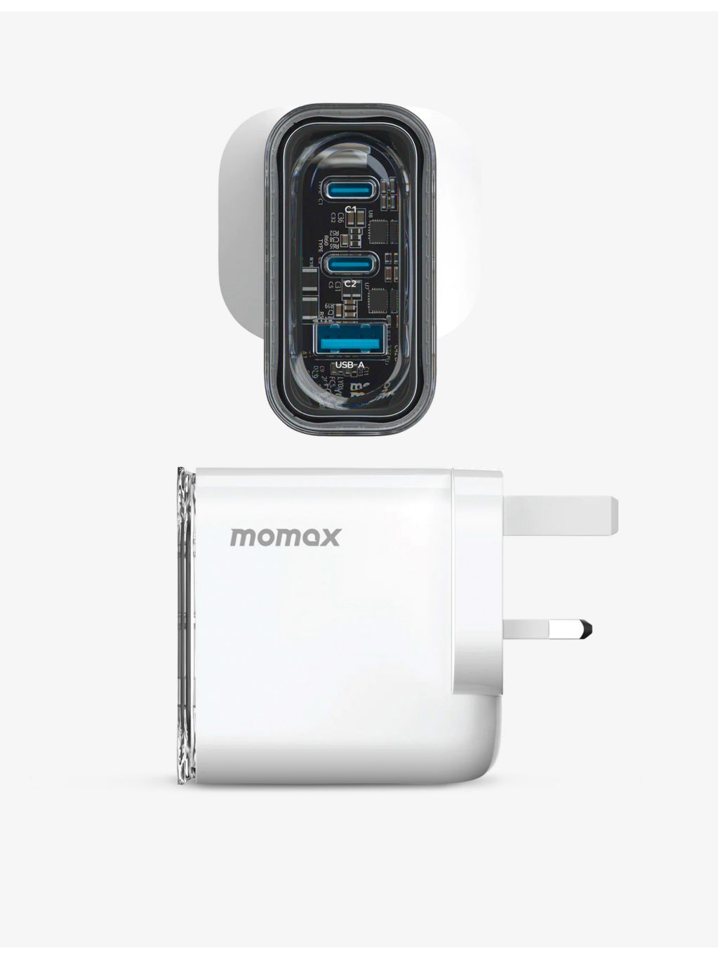 techBAR One-Charge Flow 80W 3-port wall charger, imported from the UK