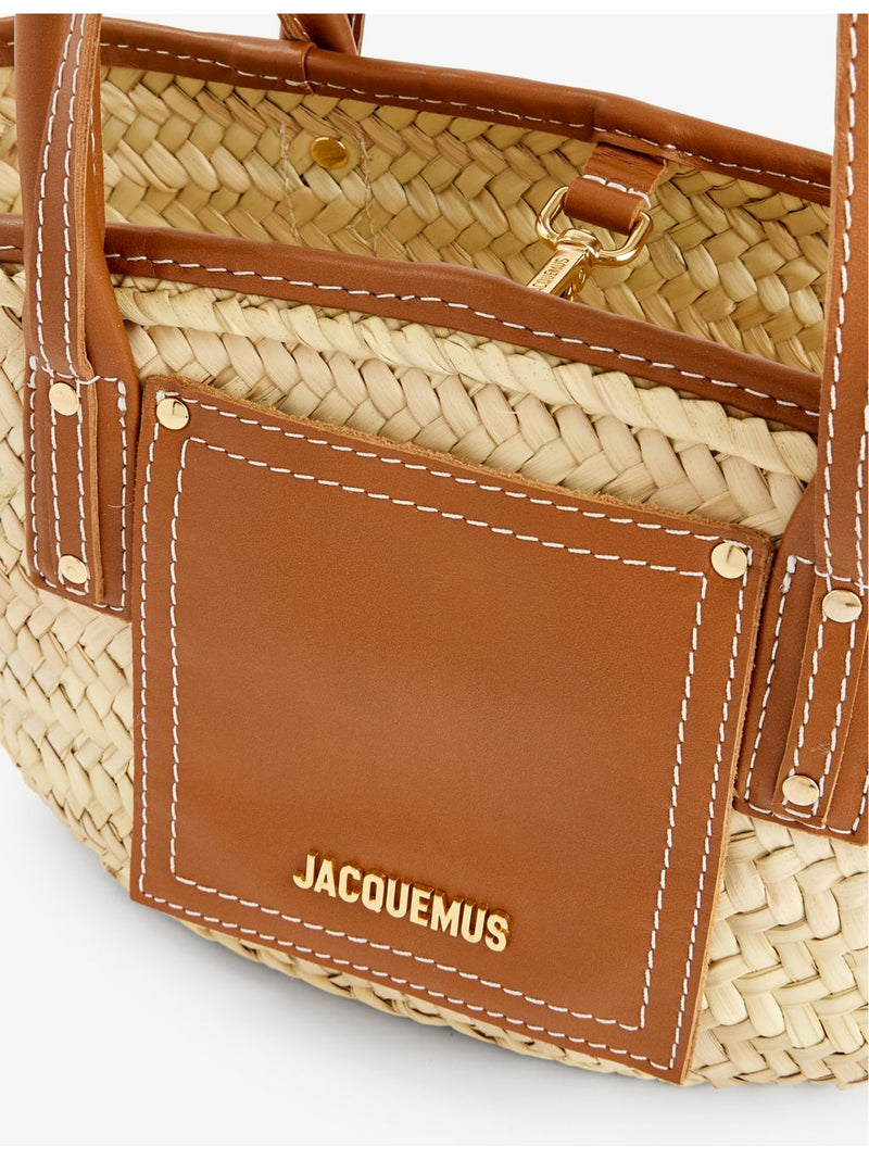 Jacquemus Le Petit Panier natural palm tote bag, UK version
