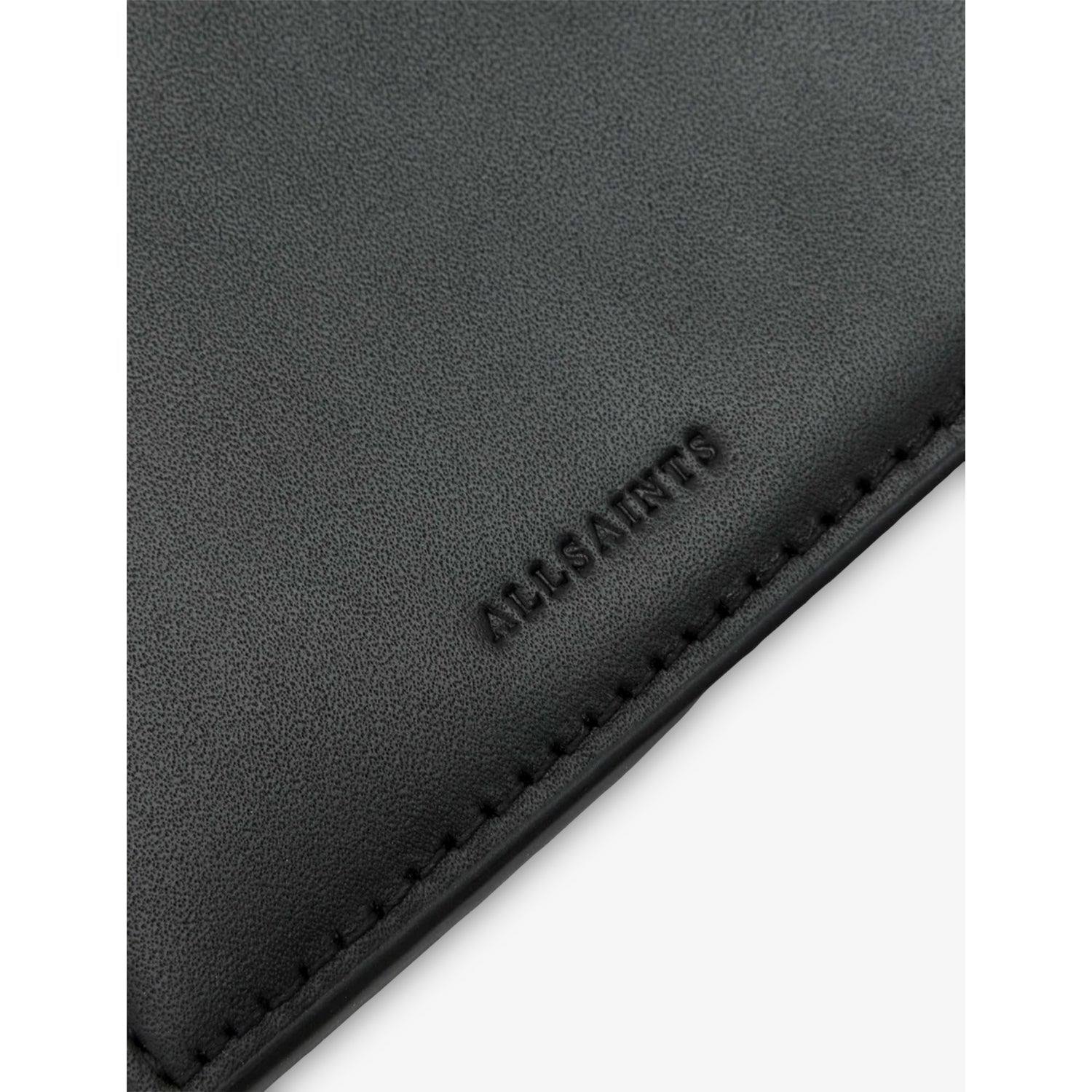 AllSaints Remy square leather wallet with debossed logo (British brand)
