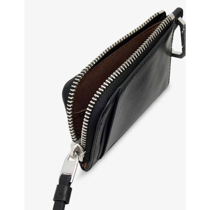 AllSaints Remy square leather wallet with debossed logo (British brand)