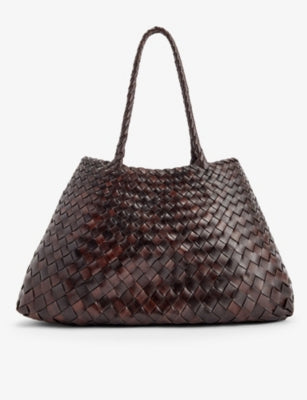 Dragon Diffusion Santa Croce woven leather basket bag - British product