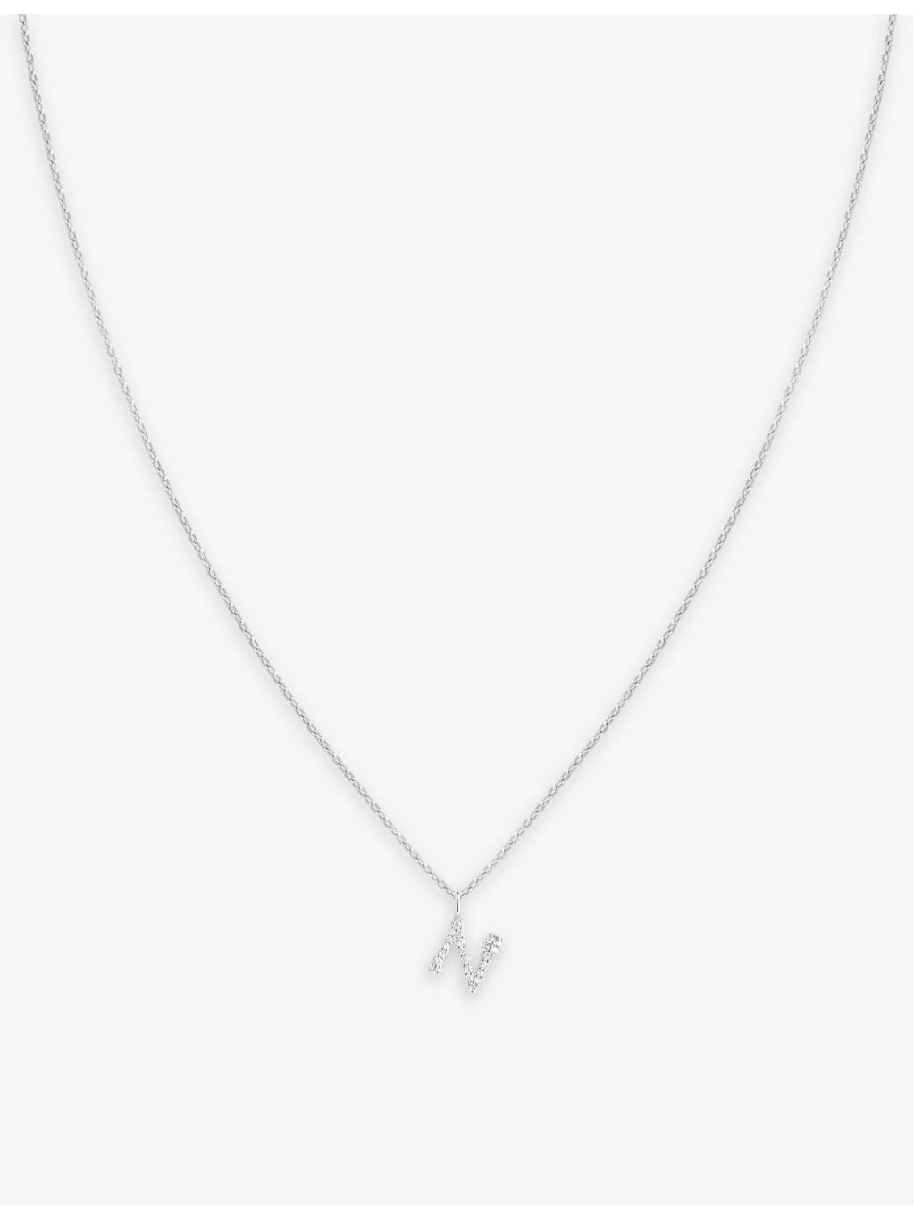 Astrid & Miyu letter N pendant rhodium-plated sterling silver - British product