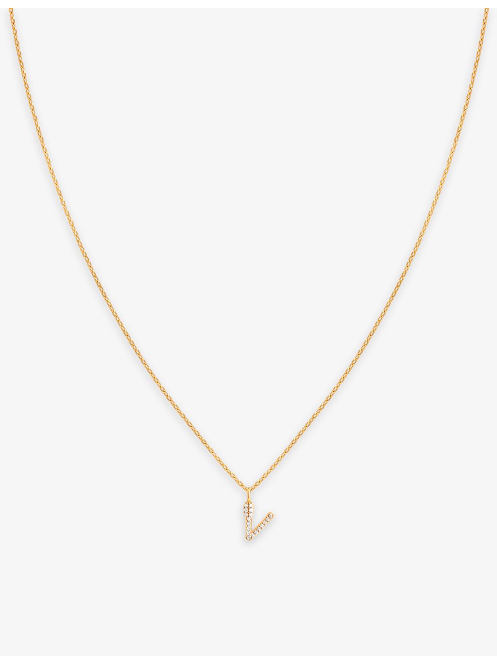 Astrid & Miyu initial V pendant 18ct gold-plated, imported from the UK
