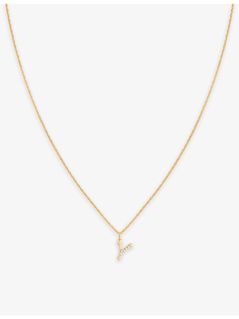 Astrid & Miyu initial Y gold-plated pendant necklace - British product