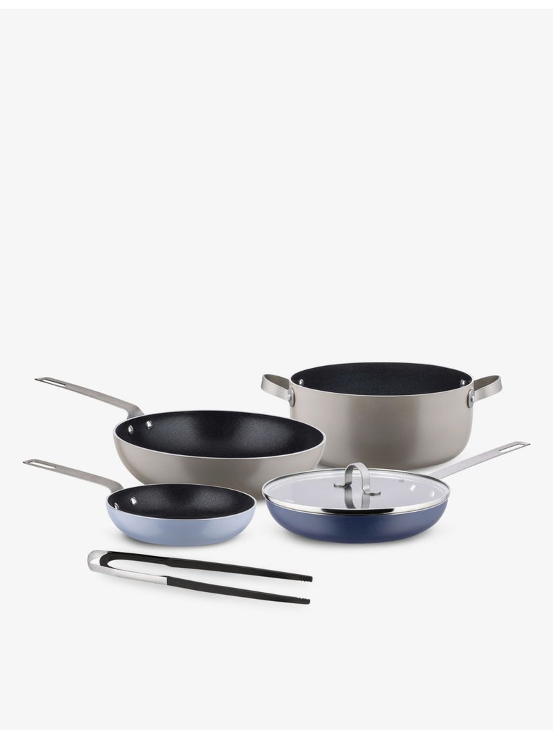 Alessi Tama aluminium and stainless steel cookware set, UK version