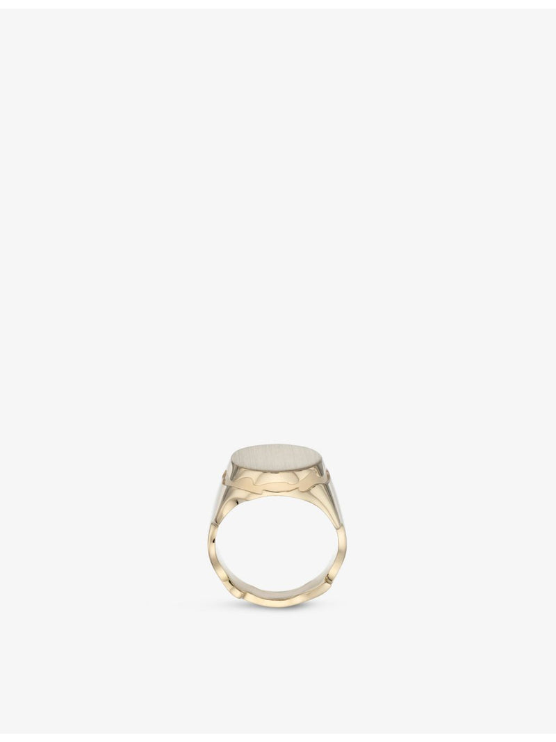 Biiju signet ring Sandstorm 18ct yellow gold-plated sterling silver (British brand)
