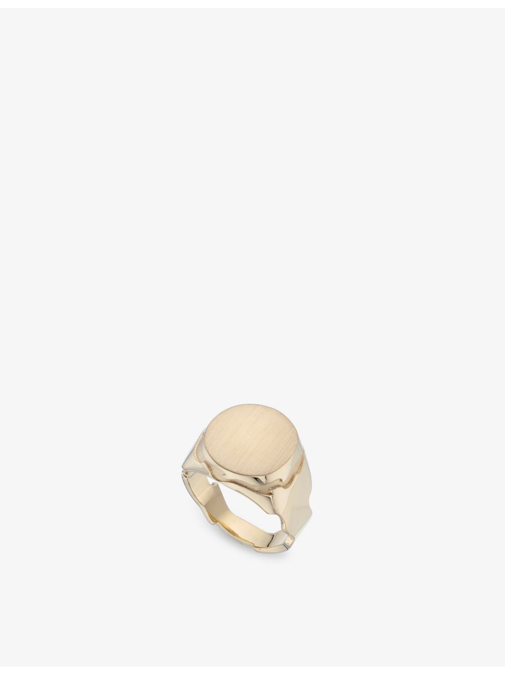 Biiju signet ring Sandstorm 18ct yellow gold-plated sterling silver (British brand)