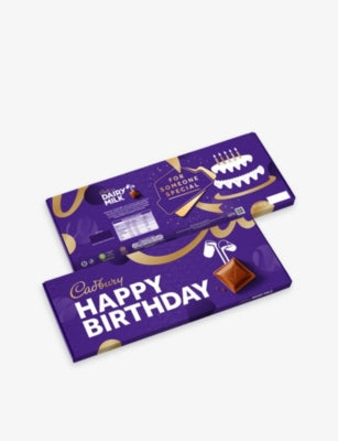 Cadbury Happy Birthday Dairy Milk chocolate bar 850g, imported from the UK