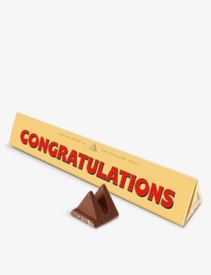 Toblerone Congratulations milk chocolate bar 100g, UK version