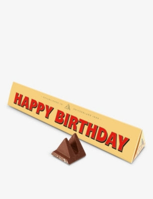 Toblerone Happy Birthday chocolate bar 100g, imported from the UK