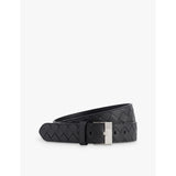 Double-weave branded leather belt - 30