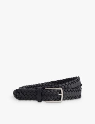 Bottega Veneta Braided Brand-Debossed Leather Belt 106cm