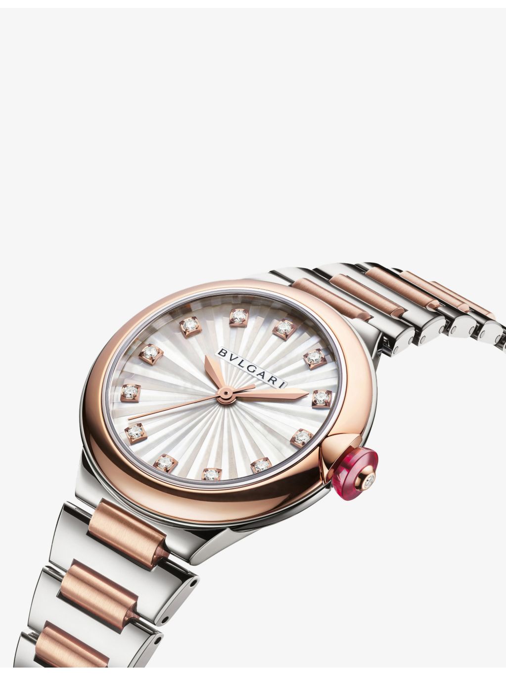 Bvlgari Lvcea rose gold diamond automatic watch 33mm (British brand)