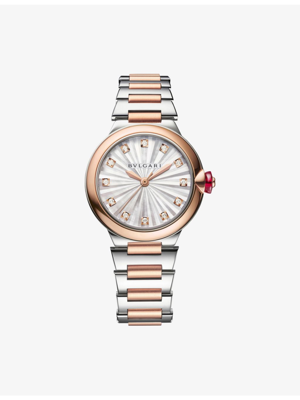 Bvlgari Lvcea rose gold diamond automatic watch 33mm (British brand)