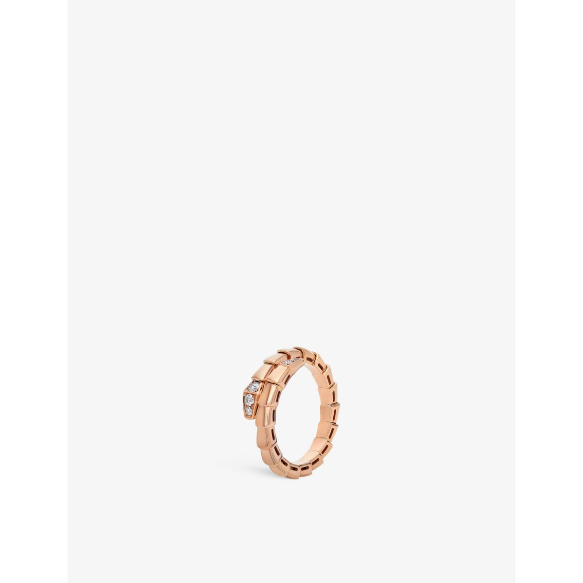 Serpenti Viper 18ct rose-gold and 0.14ct brilliant-cut diamond ring - S