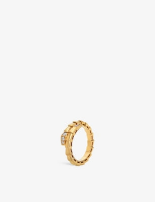 Bvlgari Serpenti Viper 18ct Yellow-Gold and 0.14ct Brilliant-Cut Diamond Ring