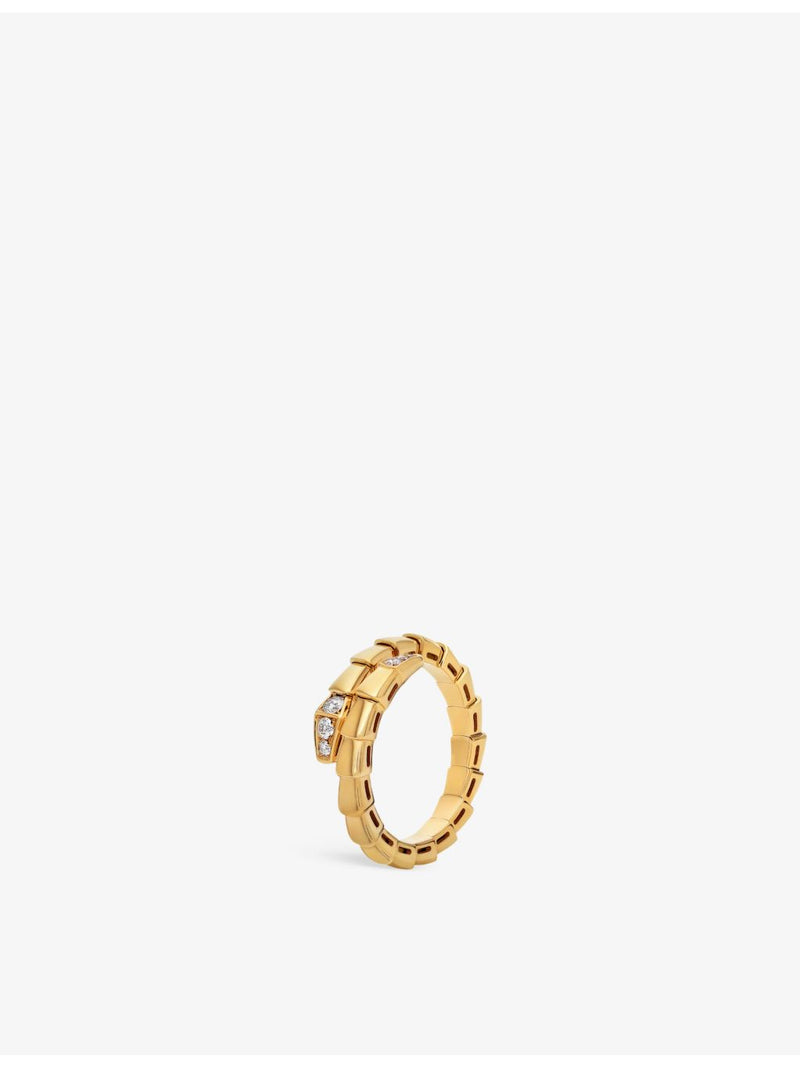 Bvlgari Serpenti Viper 18ct yellow gold diamond ring (British brand)