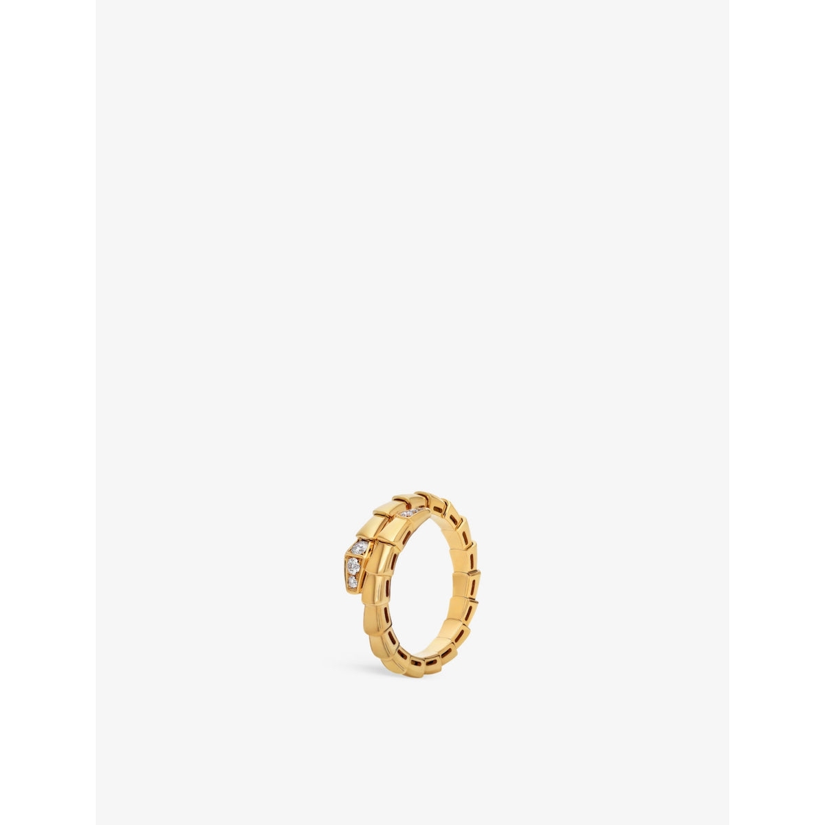 Serpenti Viper 18ct yellow-gold and 0.14ct brilliant-cut diamond ring - S