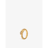 Serpenti Viper 18ct yellow-gold and 0.14ct brilliant-cut diamond ring - S
