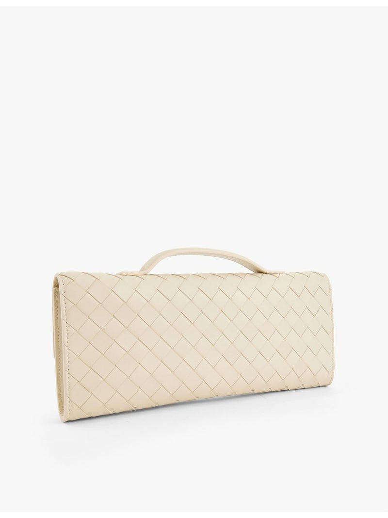 Andiamo leather clutch bag with gold-toned hardware and eight card slots, imported from the UK