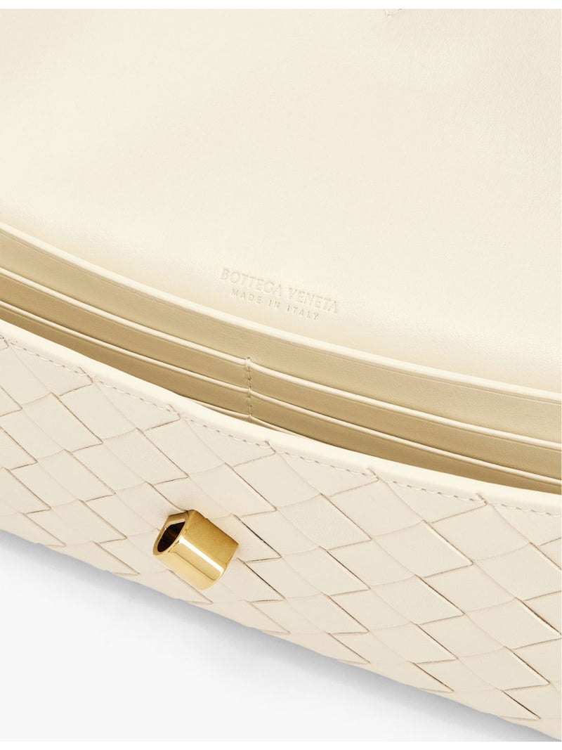 Andiamo leather clutch bag with gold-toned hardware and eight card slots, imported from the UK