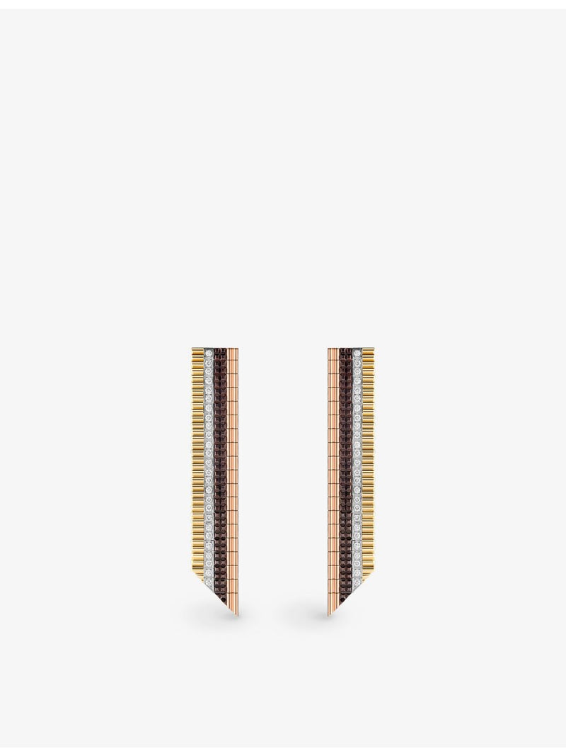 Boucheron Quatre Classique 18ct gold diamond drop earrings, imported from the UK