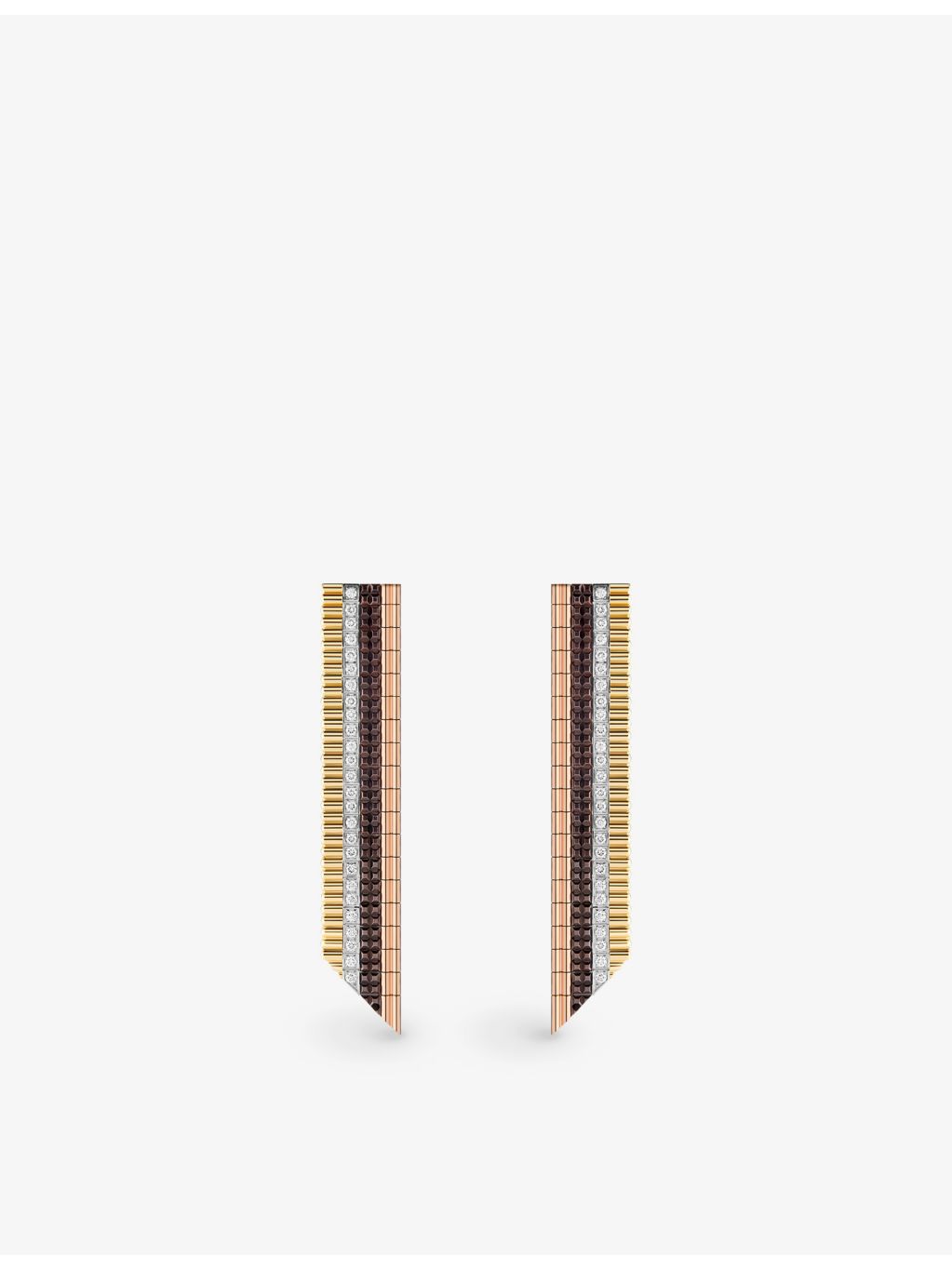 Boucheron Quatre Classique 18ct gold diamond drop earrings, imported from the UK